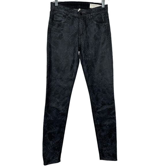 Rag and Bone Cate Mid-Rise Skinny Snake Print Pants Size 25 - Picture 3 of 10